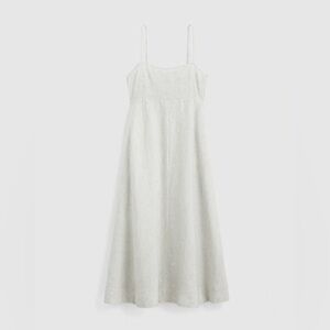 Madewell Striped Empire-Waist Midi Dress in 100% Linen